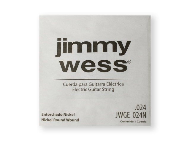 PAQUETE DE CUERDA JIMMY WESS PRO PARA GUITARRA ELECTRICA, 0.024 ENTORCHADO ACERO NIQUELADO N
