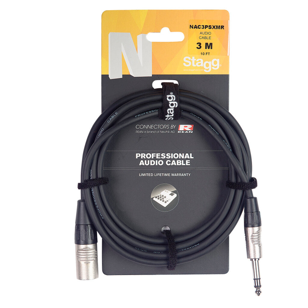 CABLE DE AUDIO SERIE N, JACK/XLR (M/M), BALANCEADO, 3M (10') NAC3PSXMR N