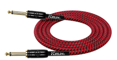 CABLE ROJO KIRLIN TEJIDO DE 6 METROS PARA INSTRUMENTO, CONECTORES METALICOS DE 1/4 IW-241-BCG-20FT-RDB N