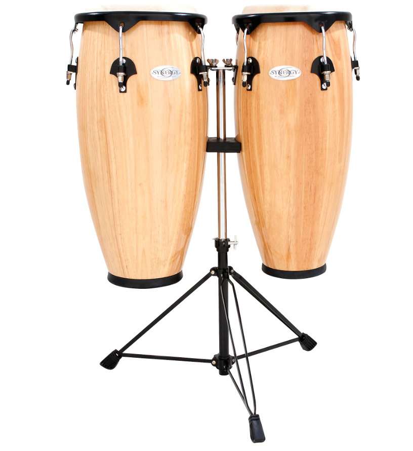 JUEGO DE CONGAS 10" Y 11" SYNERGY NATURAL CON STAND TOCA 2300N-I N