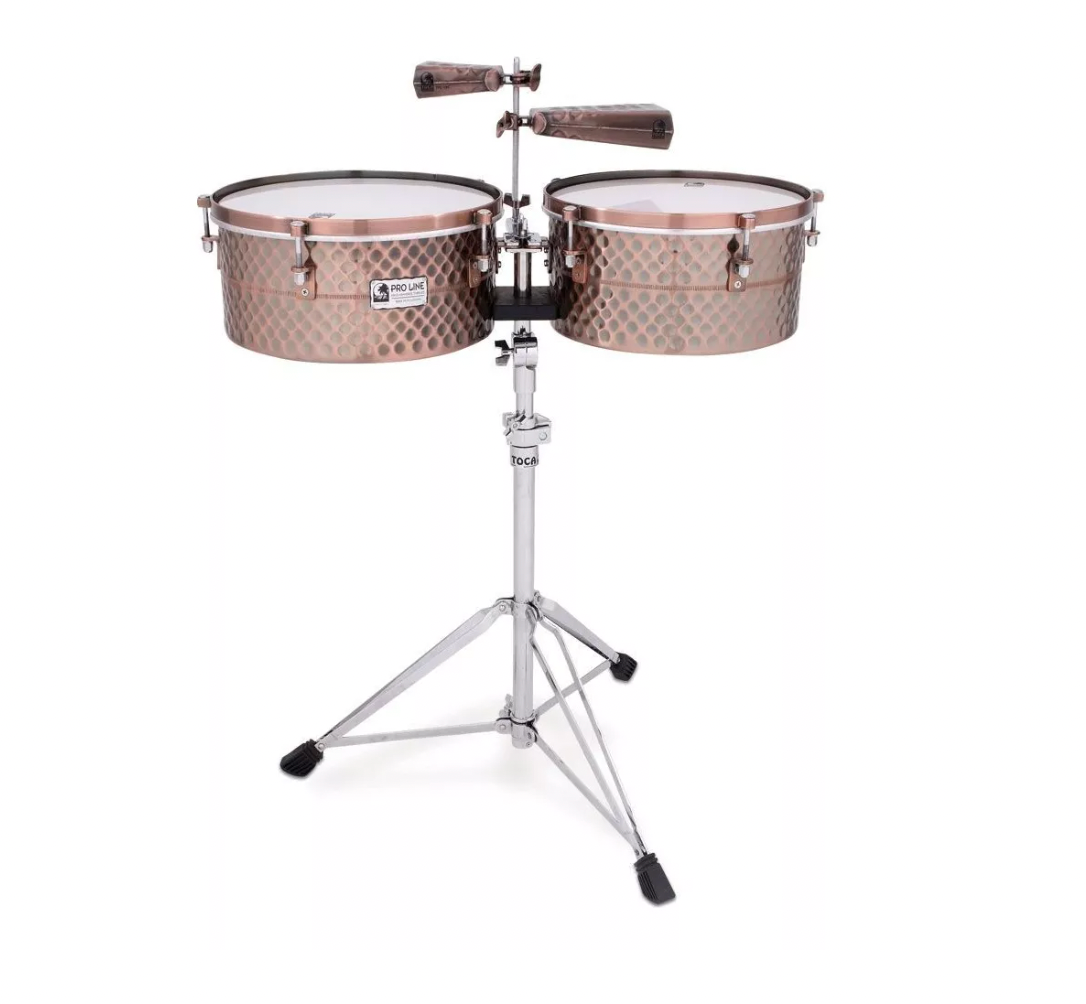 JUEGO DE TIMBALES 14" Y 15" TOCA PRO LINE COBRE NEGRO MARTILLADO N