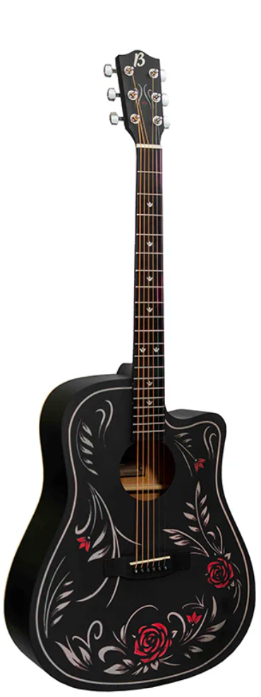 GUITARRA ACUSTICA BAMBOO FLOWER&ROLL CON FUNDA | GA-41-FLOWER&ROLL N