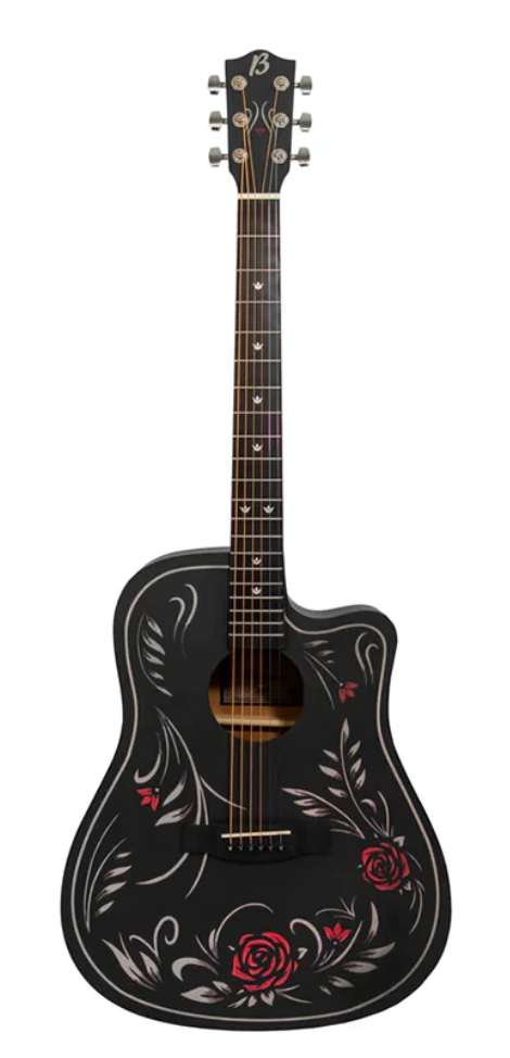 GUITARRA ACUSTICA BAMBOO FLOWER&ROLL CON FUNDA | GA-41-FLOWER&ROLL N