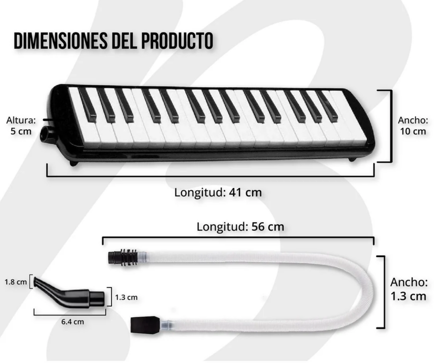 MELODICA 32 NOTAS NEGRA CON FUNDA | MELODICA-BK N