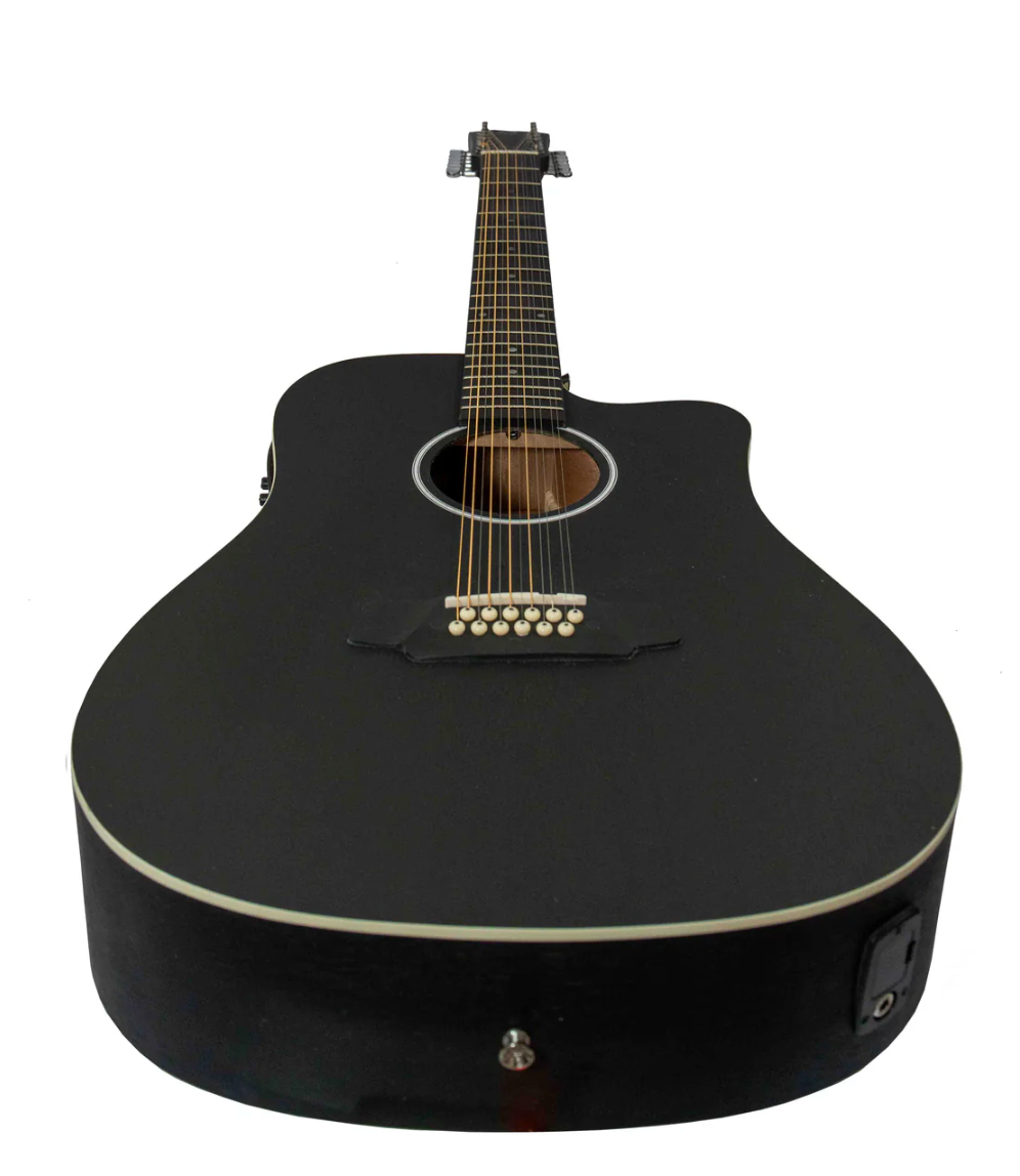 GUITARRA ELECTROACÚSTICA DE 12 CUERDAS (DOCEROLA) BAMBOO INCLUYE BRIDGE DOCTOR Y FUNDA ACOLCHADA | GA-4012- MAHOGANY-BK-Q N