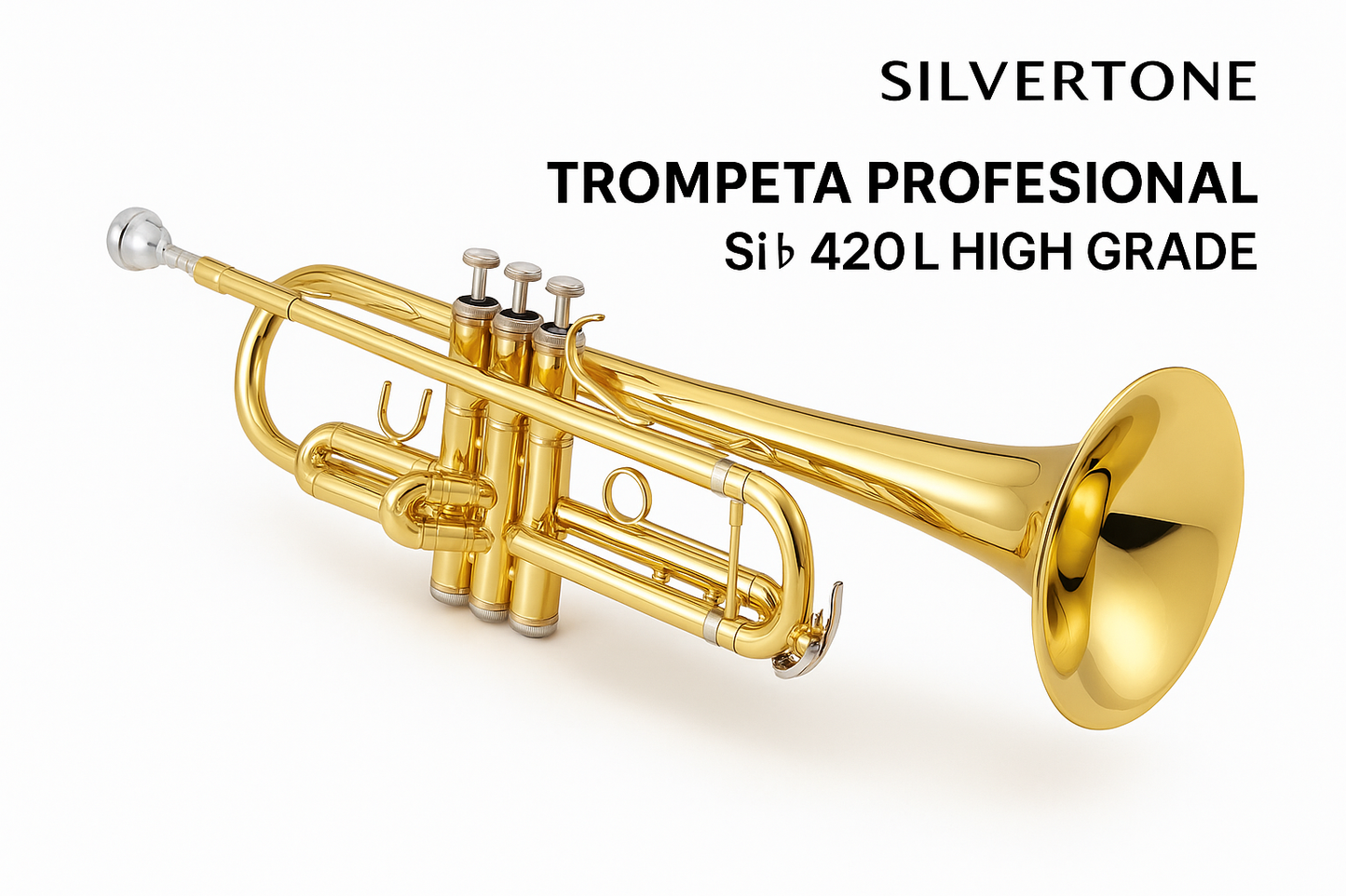 TROMPETA SIb PROFESIONAL LAQUEADA - LAQUEADA CLEAR 420L HIGH GRADE SILVERTONE | SLTP024 N