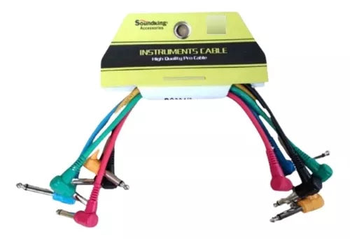 JUEGO DE 5 CABLES DE PARCHE PARA PEDAL DE EFECTO EN ANGULO RECTO 30 CM BC33 4-30CM N