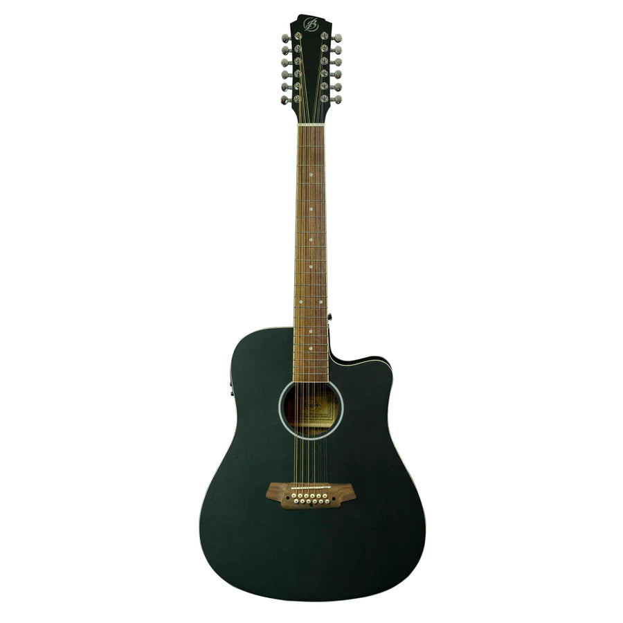 GUITARRA ELECTROACÚSTICA DE 12 CUERDAS (DOCEROLA) BAMBOO INCLUYE BRIDGE DOCTOR Y FUNDA ACOLCHADA | GA-4012- MAHOGANY-BK-Q N