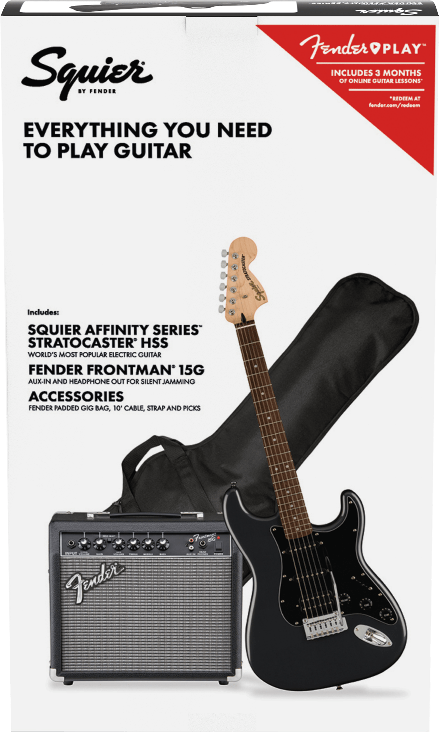 GUITARRA ELECTRICA FENDER SQUIER PAQUETE AFFINITY SERIES STRATOCASTER HSS PACK N