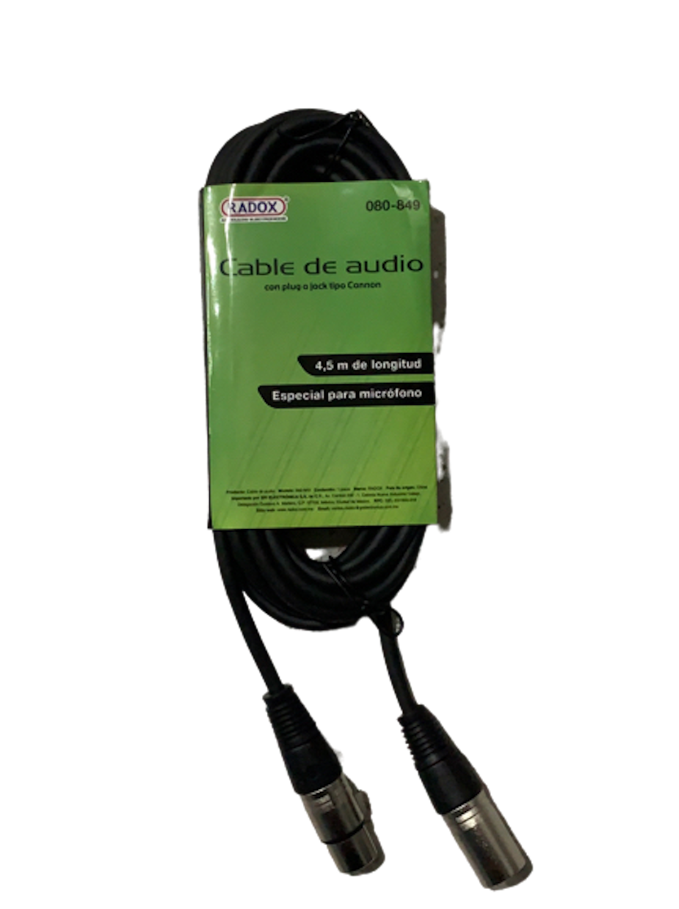 CABLE PARA MICROFONO PLUG CANON - CANON MET 7,6 M 080-853 N
