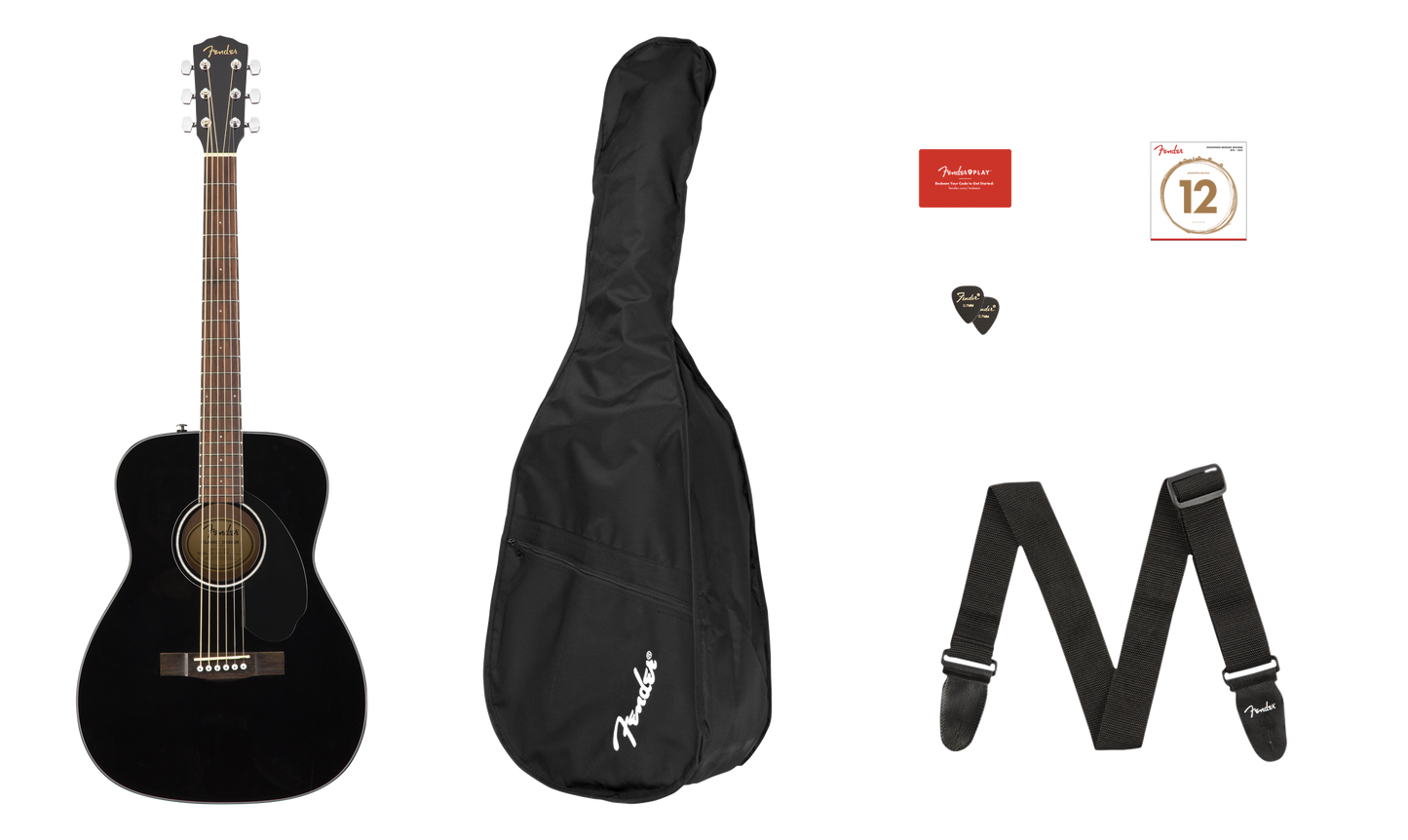 GUITARRA ACÚSTICA FENDER CC-60S CONCERT PACK, BLACK N