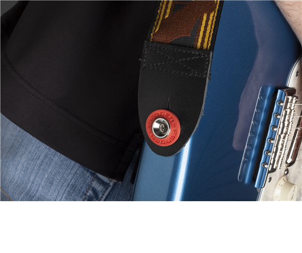 STRAP BLOCKS 4PZA FENDER BLACK AND RED