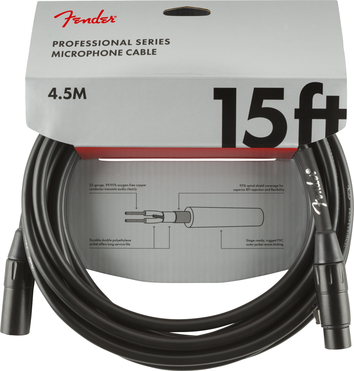 CABLE DE MICROFONO FENDER PRO 15' MICROPHONE CABLE FENDER N