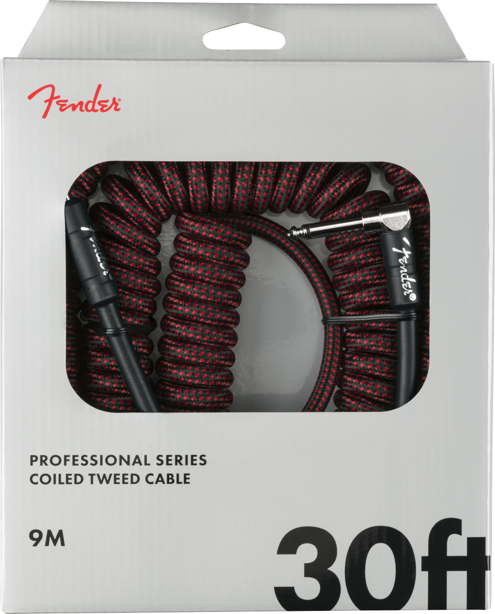 CABLE PARA INSTRUMENTO FENDER ESPIRAL TEXTURIZADO PROFESIONAL SERIES 9M ROJO N