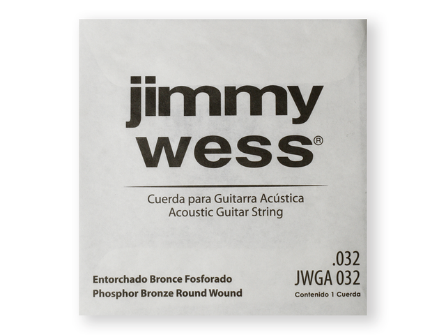PAQUETE DE CUERDA JIMMY WESS PARA GUITARRA ACUSTICA, 0.032 BRONCE FOSFORADO N