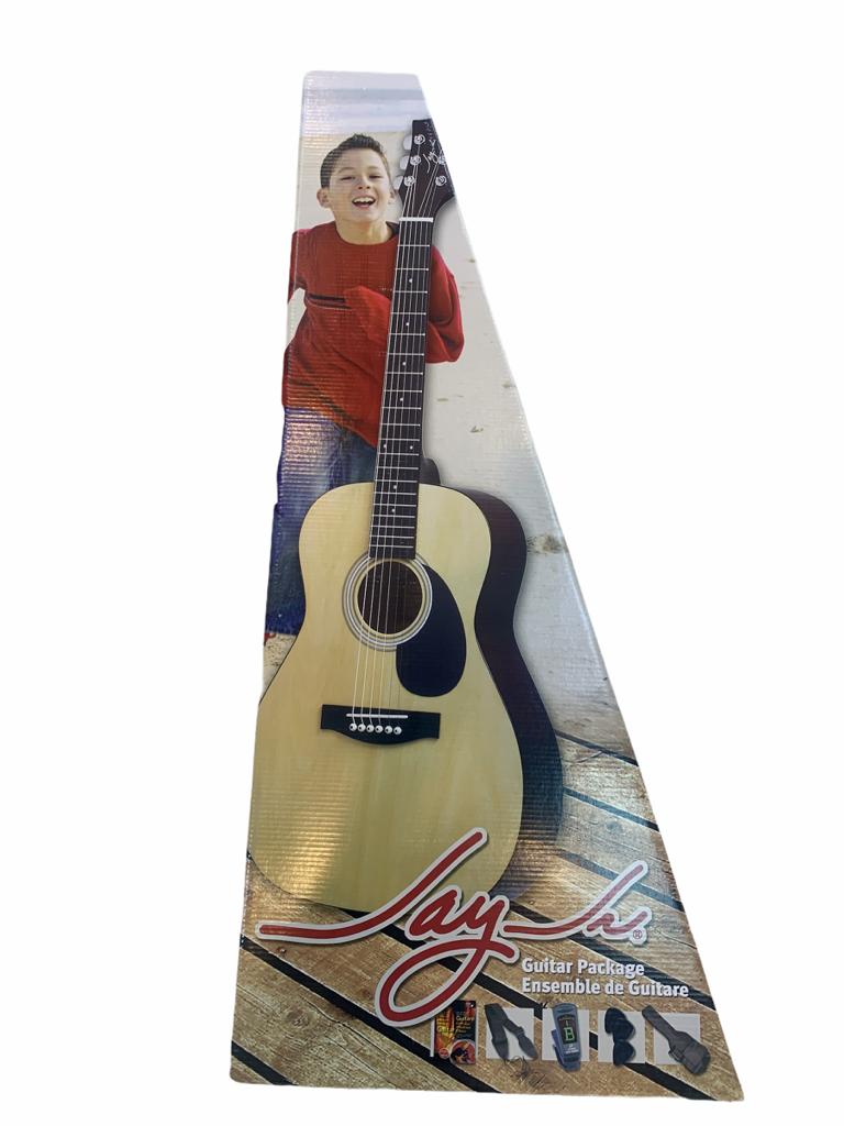 PAQUETE DE GUITARRA JAY TURSER 3/4 ACUSTICA NATURAL FUNDA‐PUAS‐ AFINADOR | JJ43-PAK-N N