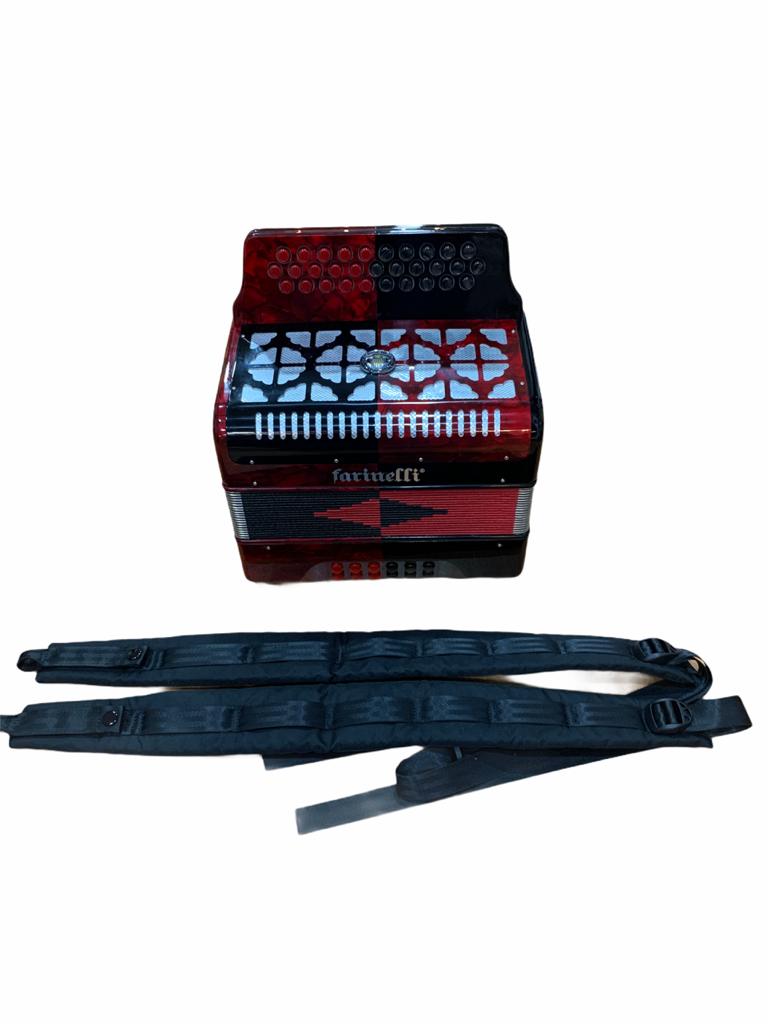 ACORDEON BOTONES FA ROJO/NEGRO FARINELLI PREMIUM 3012FARNHG N