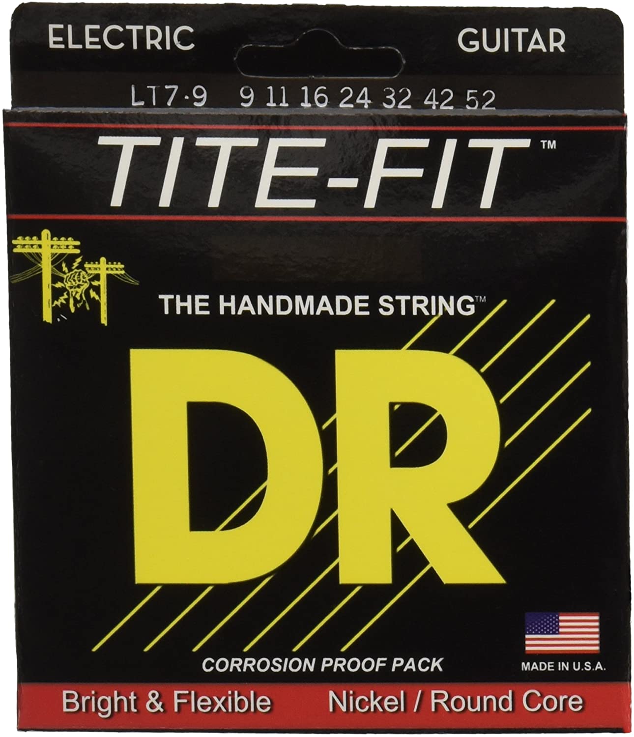JUEGO DE CUERDAS PARA GUIT ELECTRICA DR LIGHT 9/42 "TITE-FIT"