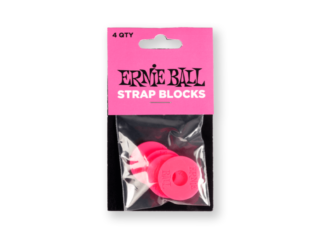SEGUROS ERNIE BALL PARA TAHALI, PLASTICO ROSA (4 PZAS.)