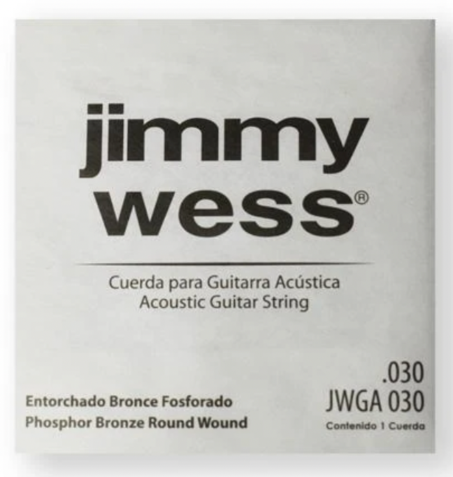 PAQUETE DE CUERDAS JIMMY WESS PARA GUITARRA ACUSTICA, 0.030 BRONCE FOSFORADO N