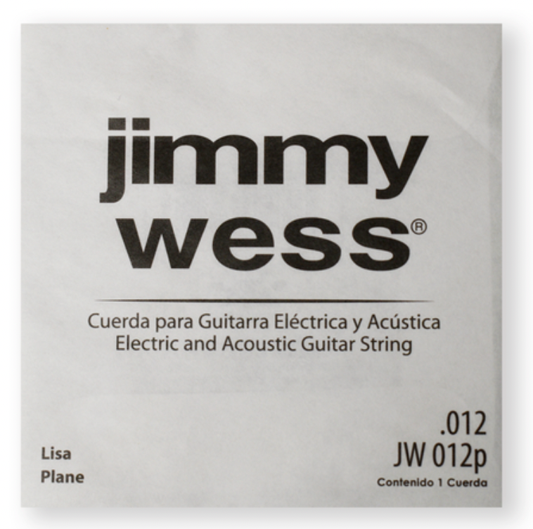 PAQUETE DE CUERDA JIMMY WESS PARA GUITARRA ACUSTICA O ELECTRICA, 2A. ACERO, 0.012 N