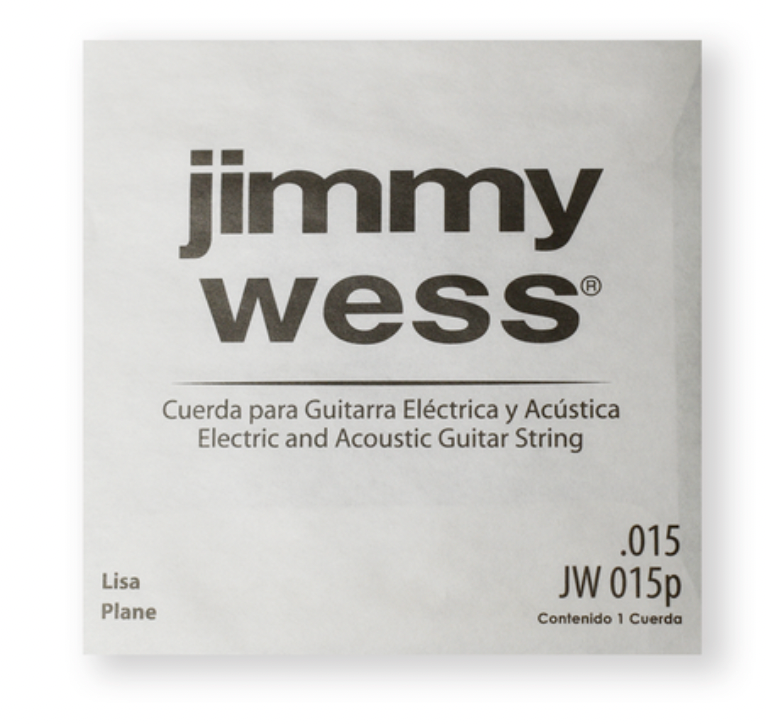 PAQUETE DE CUERDA JIMMY WESS PARA GUITARRA ACUSTICA O ELECTRICA, 2A. ACERO, 0.015 N