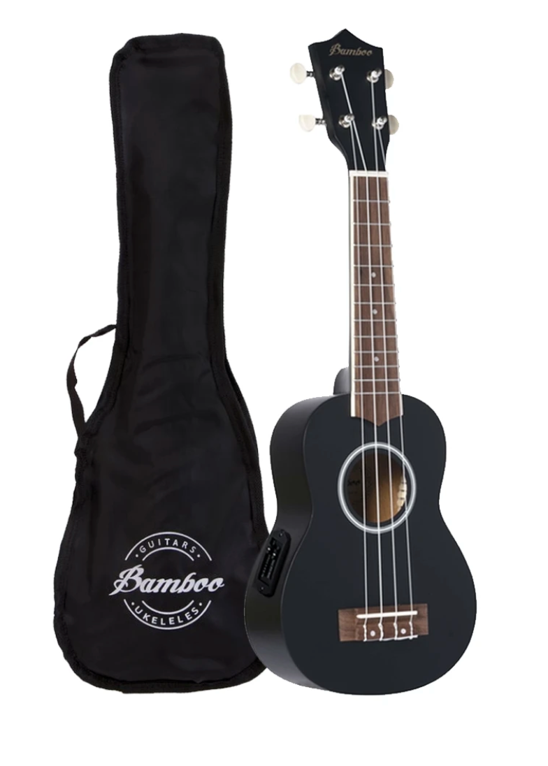 UKULELE BAMBOO SOPRANO ESTUDIO NEGRO CON FUNDA | U-21-BK N