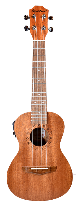 UKULELE CONCIERTO COPACABANA ELECTROACUSTICO MADERA CAOBA CON FUNDA CPUK059 N