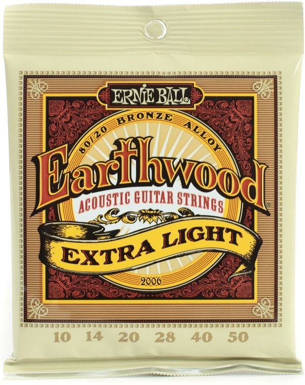 ENCORDADURA DE GUITARRA ACÚSTICA EARTHWOOD EXTRA LIGHT 80/20 BRONZE - CALIBRE 10-50 2006 N