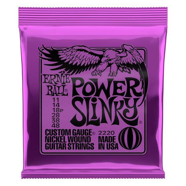 ENCORDADURA GUITARRA ELECTRICA ERNIE BALL POWER SLINKY MORADA .11-.48 2220 N