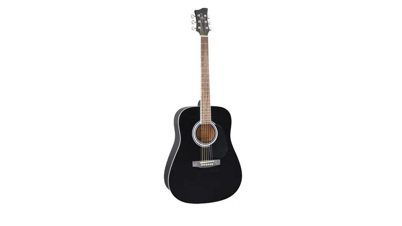 PAQUETE GUITARRA ACUSTICA JAY TURSER NEGRA FUNDA-PUAS-AFINADOR N