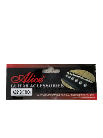 JUEGO DE 6 PIVOTE PARA GUITARRA COLOR NEGRO ALICE