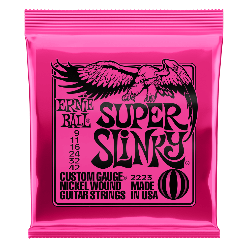 ENCORDADURA GUITARRA ELECTRICA ERNIE BALL SUPERSLINKY ROSA .09-.42 2223 N