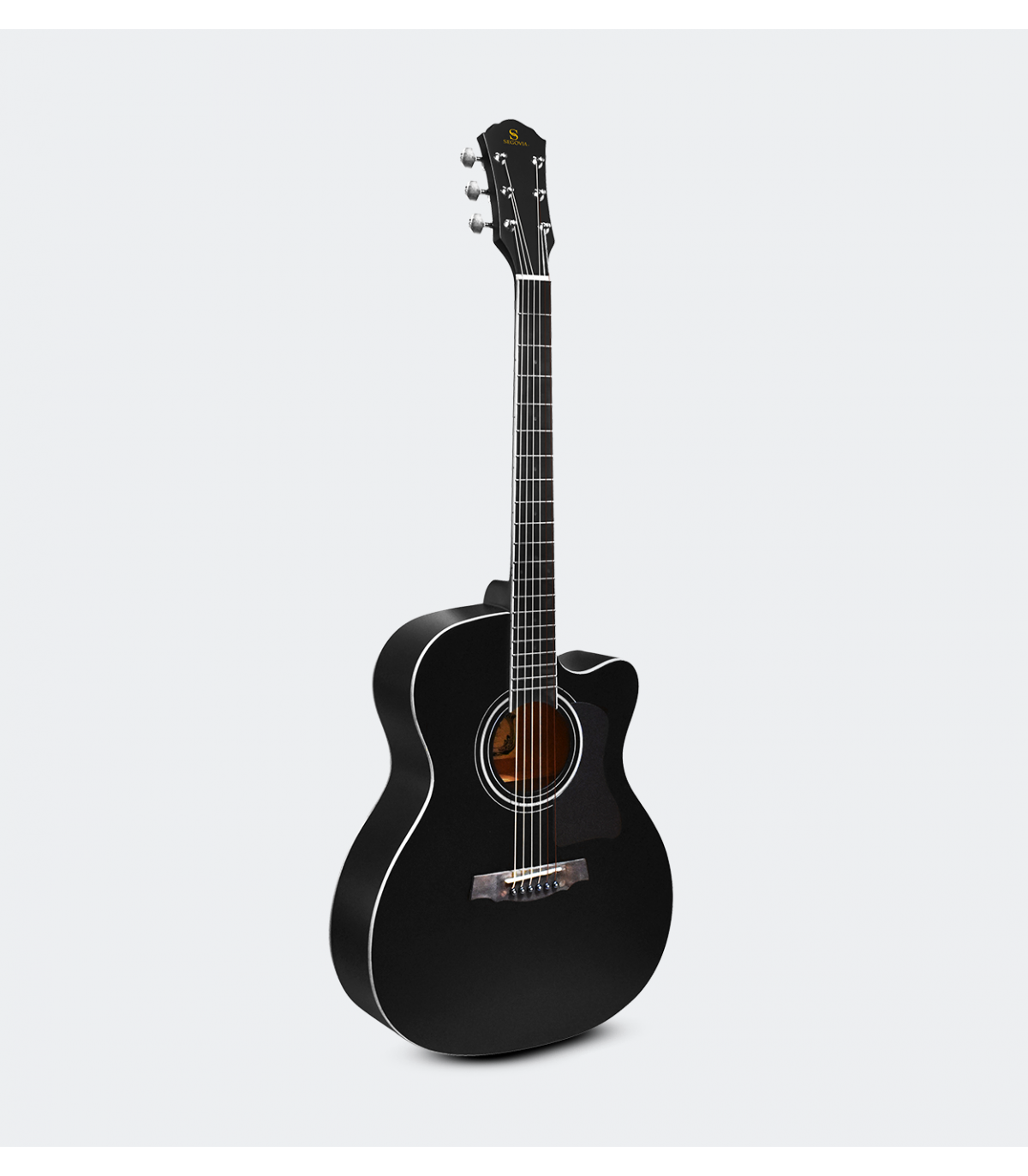 GUITARRA ACUSTICA TEXANA NEGRA MATE SEGOVIA MOD.SGG118ACBKL N