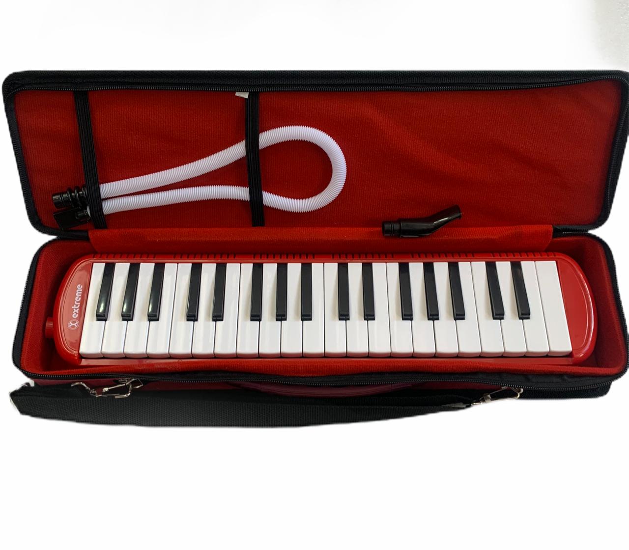 MELODICA EXTREME 37 TECLAS 3 OCTAVAS ESTUCHE CON CIERRE ROJA N