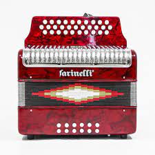 ACORDEON BOTONES FA ROJO PARRILLA DE METAL FARINELLI 3012FARP N