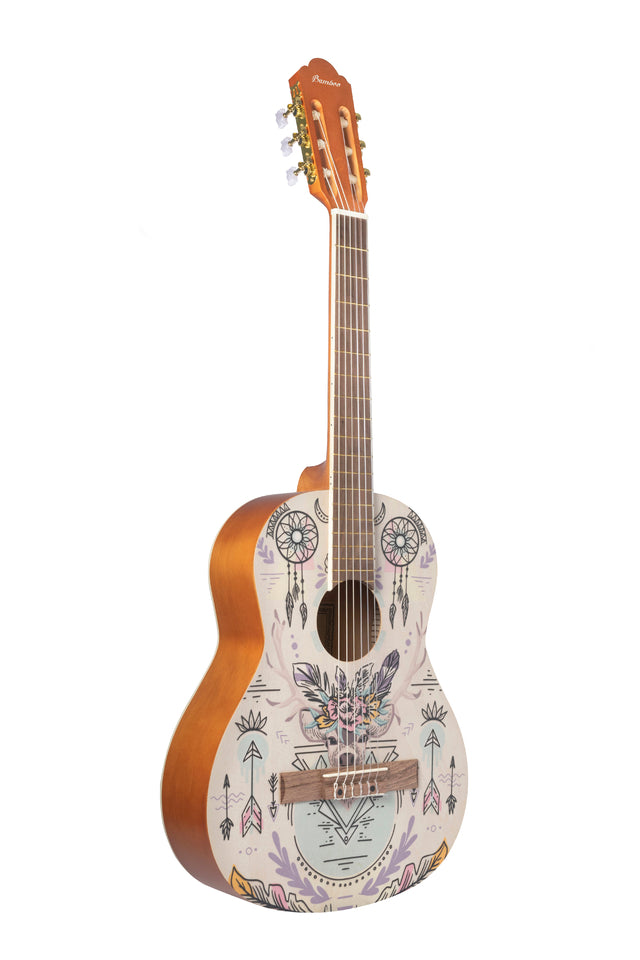 GUITARRA CLASICA TRAVEL DISEÑO INDIE CON FUNDA N