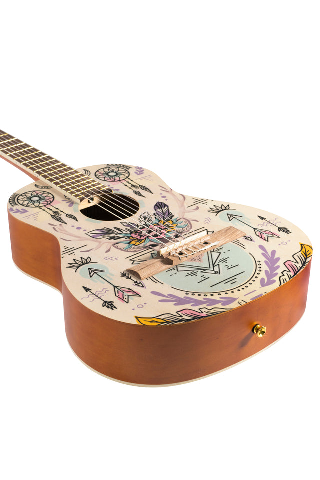GUITARRA CLASICA TRAVEL DISEÑO INDIE CON FUNDA N