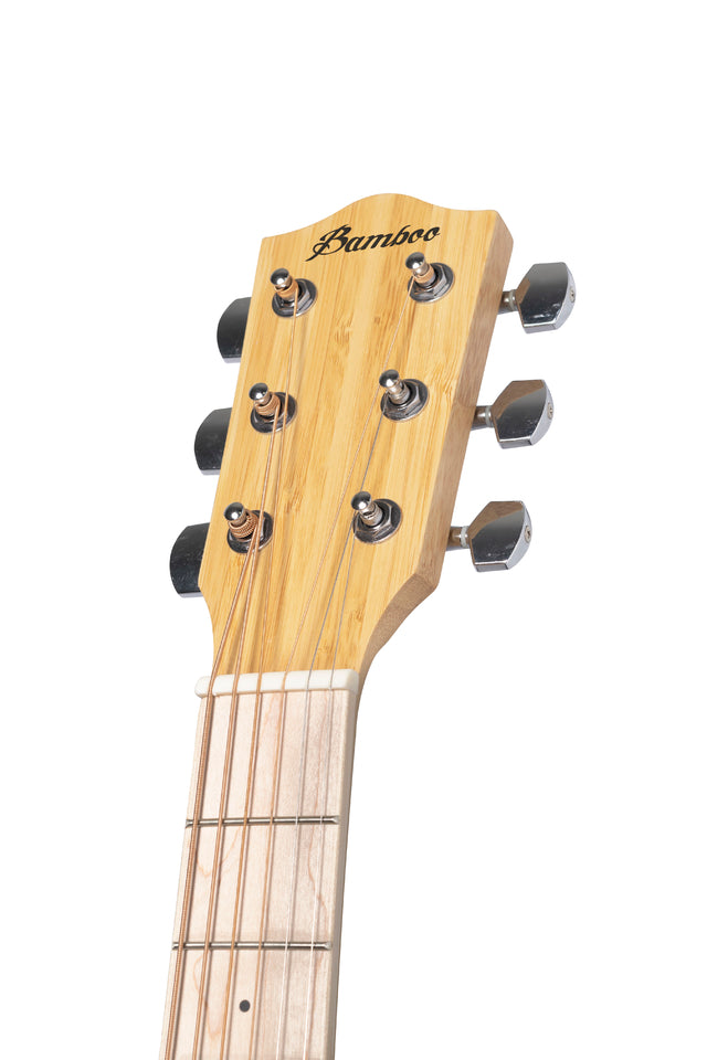 GUITARRA ACUSTICA MADERA DE BAMBÚ 38" CUERDA METAL CON FUNDA