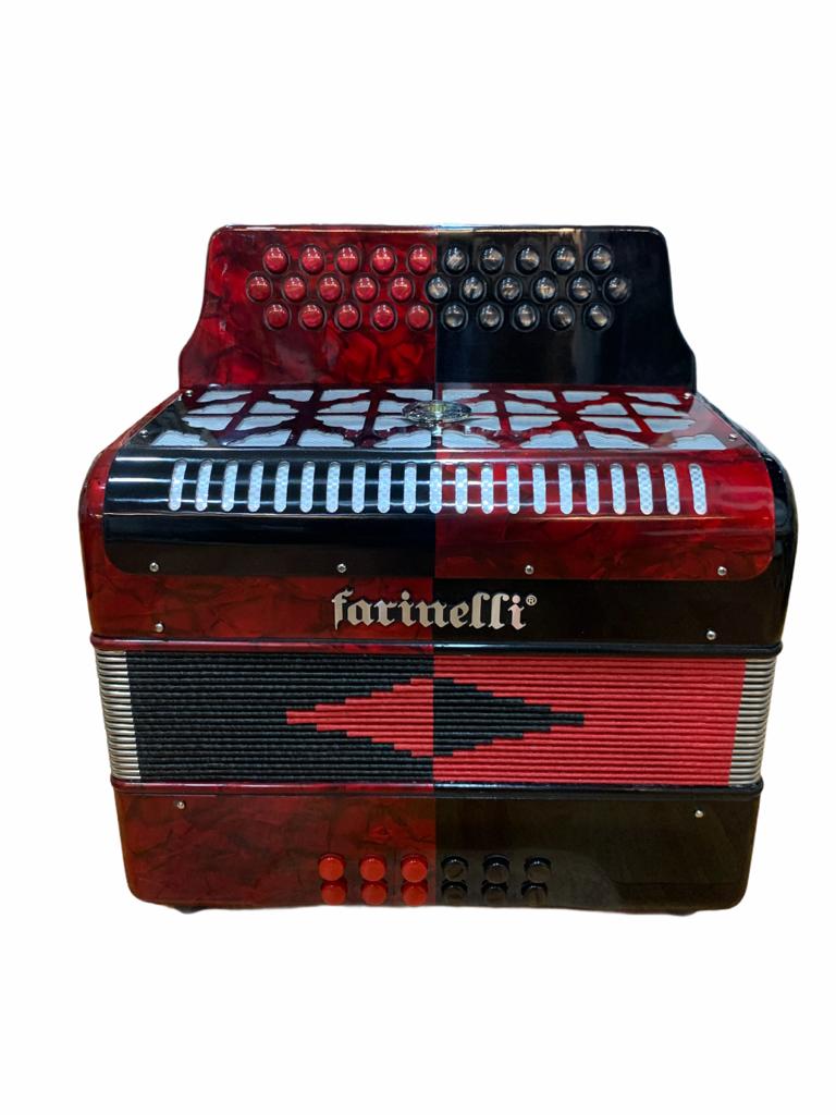 ACORDEON BOTONES FA ROJO/NEGRO FARINELLI PREMIUM 3012FARNHG N