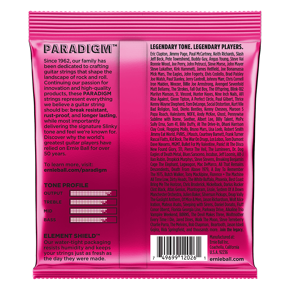ENCORDADURA GUITARRA ELECTRICA ERNIE BALL PARADIGM SLINKY ROSA .09-.42 2023 N