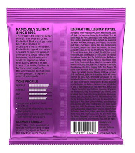 ENCORDADURA GUITARRA ELECTRICA ERNIE BALL POWER SLINKY MORADA .11-.48 2220 N