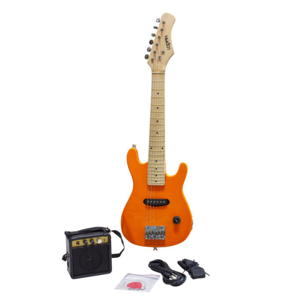 SET DE GUITARRA ELECTRICA DE NIÑO MARCA LOGAN COLOR NARANJA N
