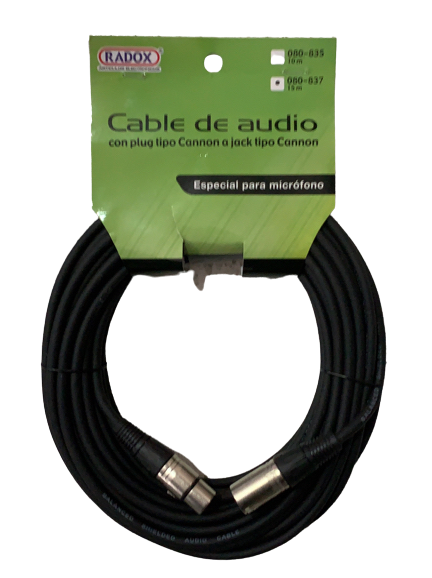 CABLE PARA MICROFONO XLR-XLR 15 M PLUG CROMADO N