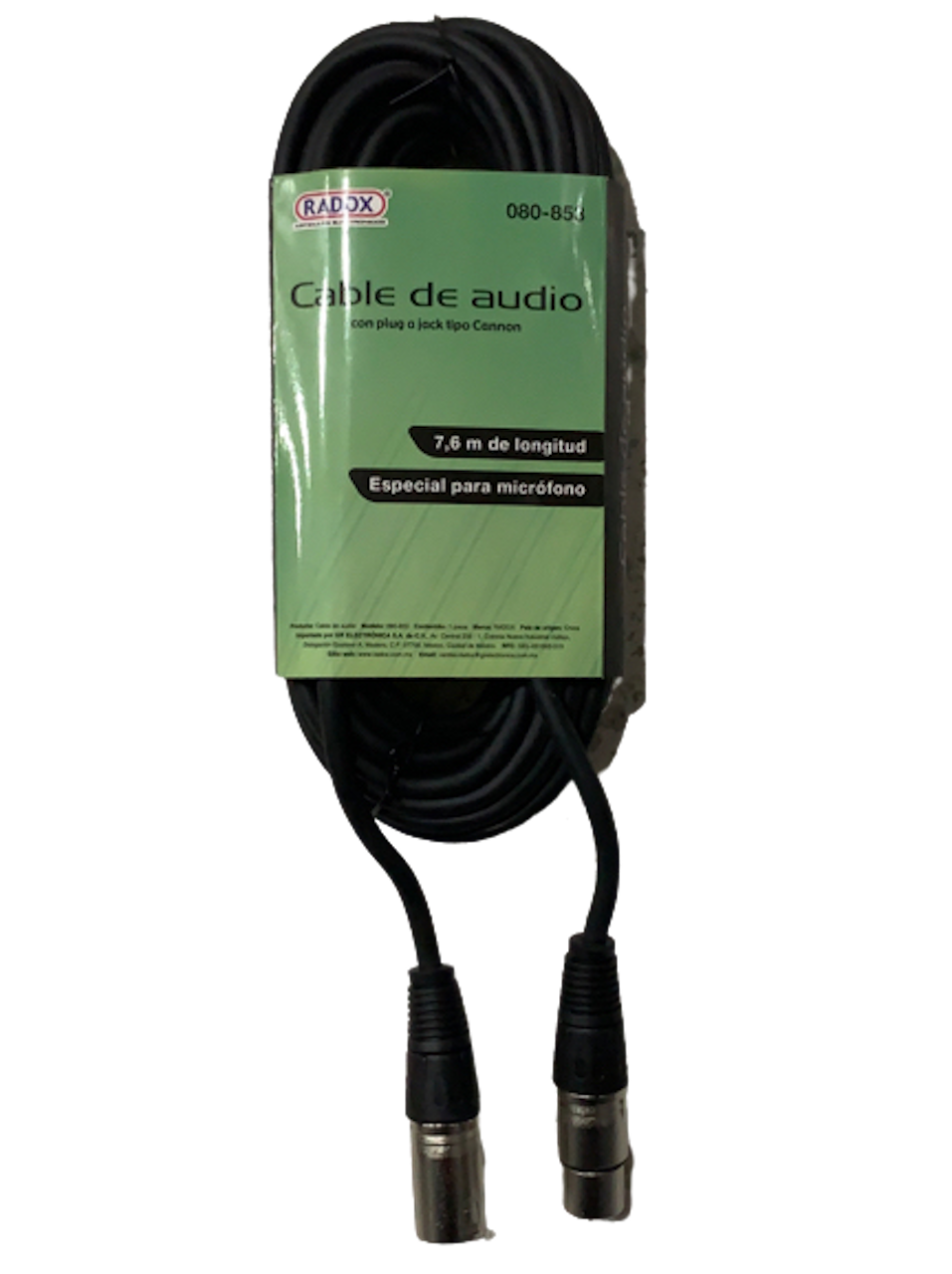 CABLE PARA MICROFONO PLUG CANON - CANON MET 7,6 M 080-853 N