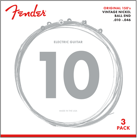 PAQUETE DE CUERDAS FENDER 3 JUEGOS ORIGINAL 150'S PURE NICKEL GUITAR STRINGS - 3 PACK N