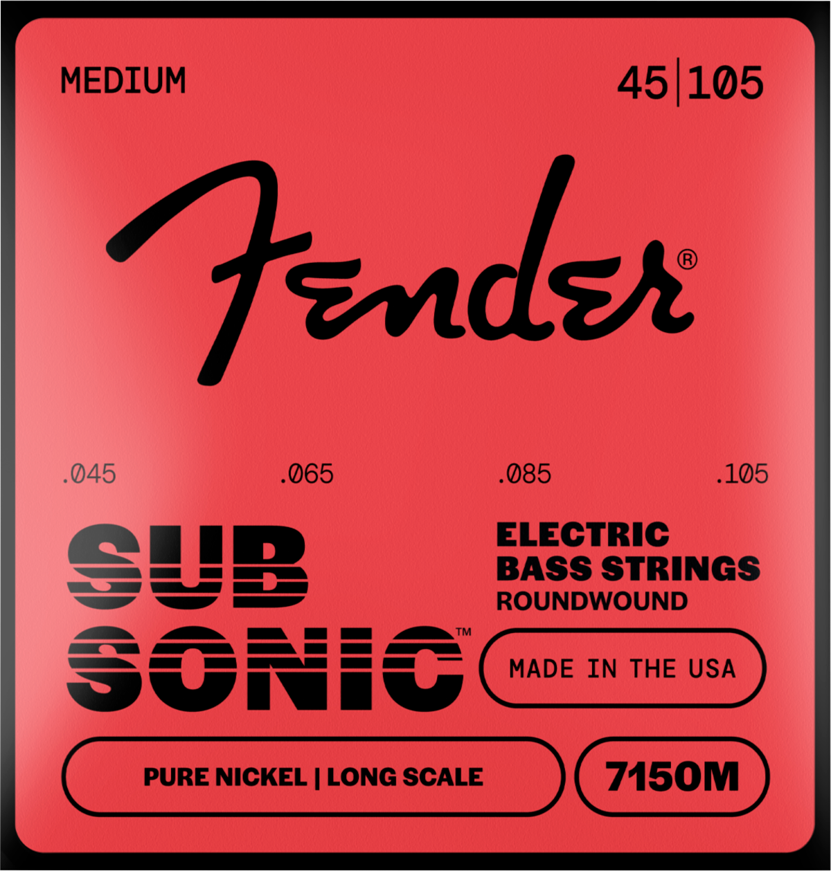 Juego de Cuerdas Fender Bajo Eléctrico 4 Cuerdas .045-.105 Original 7150s
