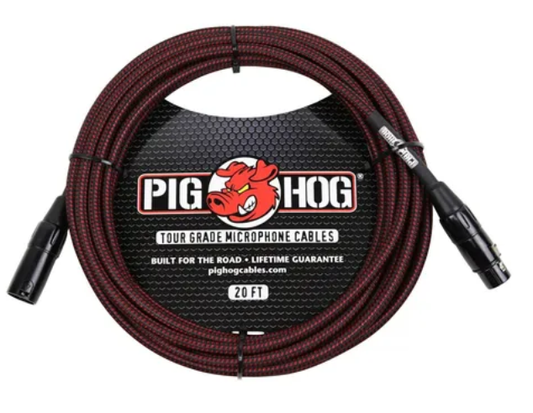 CABLE P/MICROFONO RED-BLACK 6.10CM XLR-XLR PIG HOG N