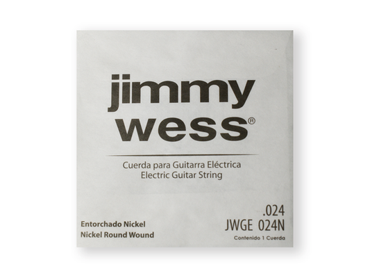 PAQUETE DE CUERDA JIMMY WESS PRO PARA GUITARRA ELECTRICA, 0.024 ENTORCHADO ACERO NIQUELADO N