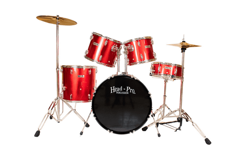 BATERIA HEAD-PRO PROFESIONAL ROJO BRILLANTE 5PZ Y ACCESORIOS HP-BATE-3SKRD N